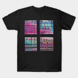 Liminal Space in Pink, Light Blue and Purple through 4 windows T-Shirt